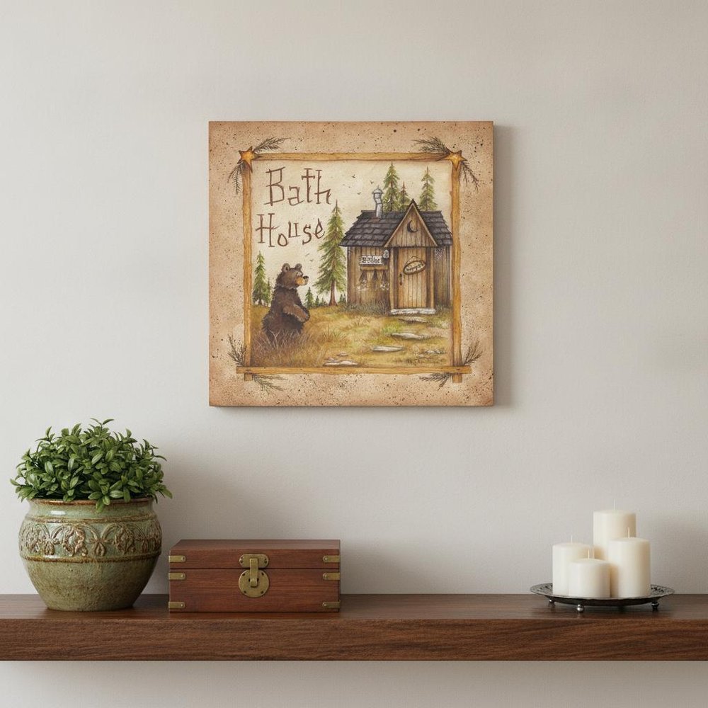 Bath House 4 Black Framed Print Bathroom Wall Art — view 5
