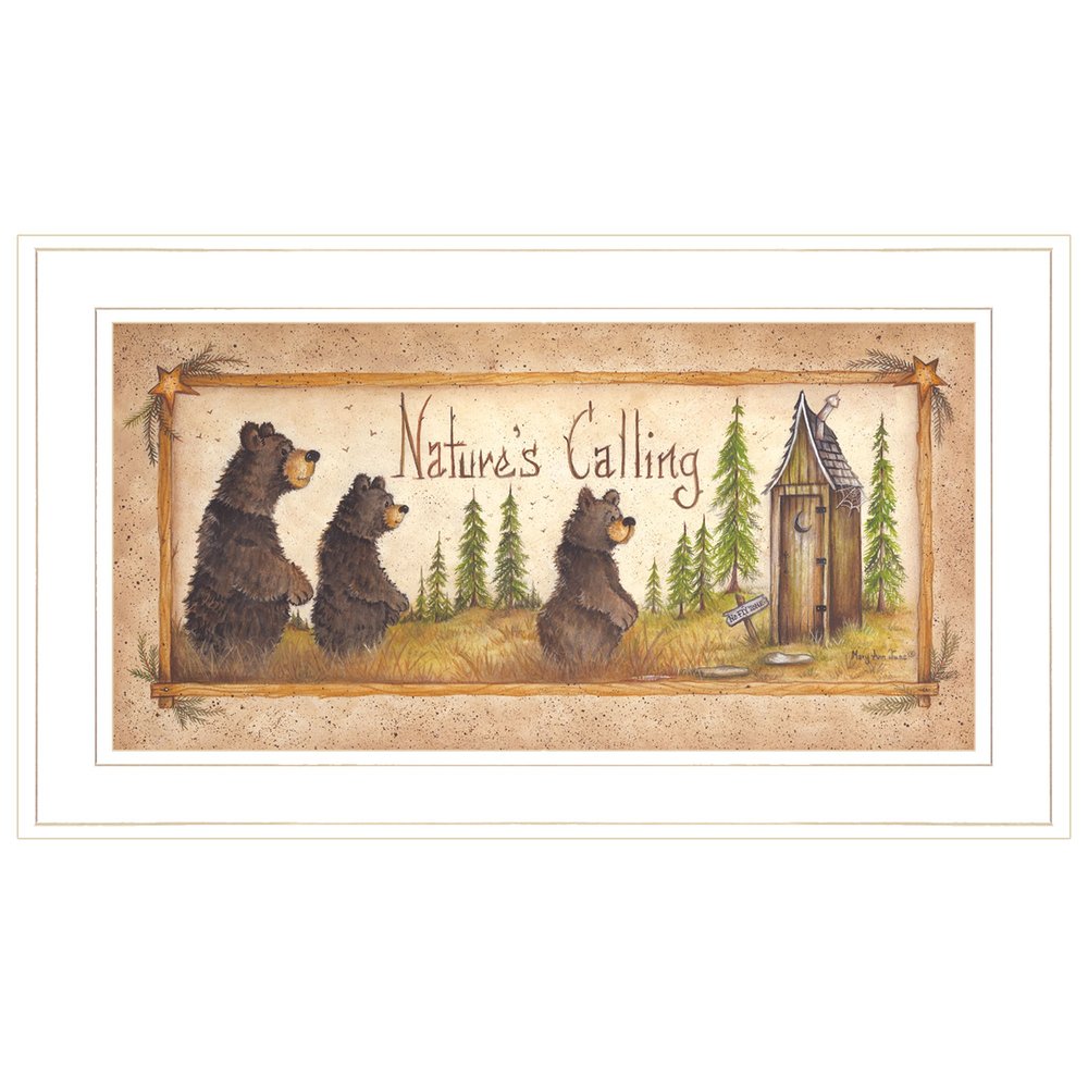 Natures Calling 2 White Framed Print Bathroom Wall Art HomeRoots