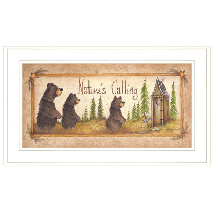 Natures Calling 2 White Framed Print Bathroom Wall Art HomeRoots