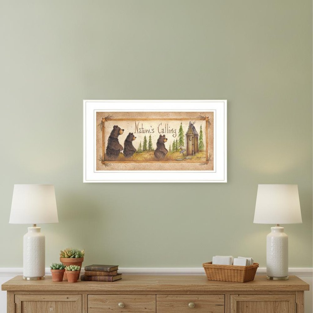 Natures Calling 2 White Framed Print Bathroom Wall Art HomeRoots