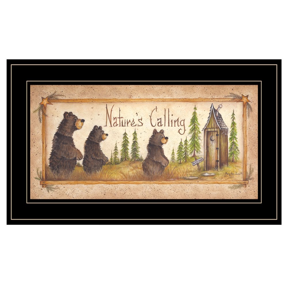 Natures Calling 3 Black Framed Print Bathroom Wall Art HomeRoots