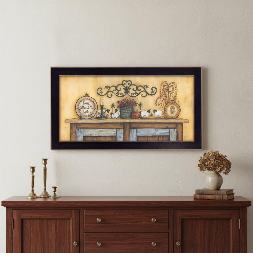 Come Gather at Our Table 2 Black Framed Print Wall Art HomeRoots