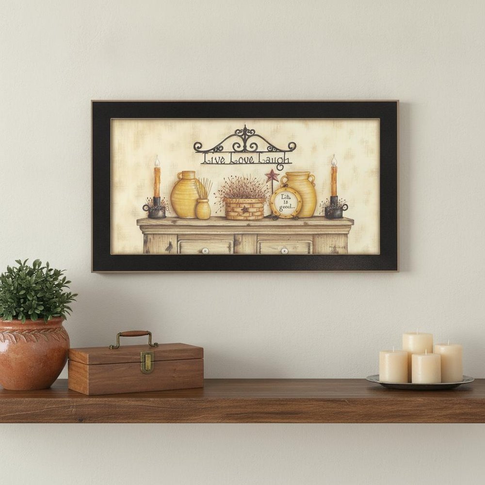 Live Love Laugh Black Framed Print Wall Art — view 6