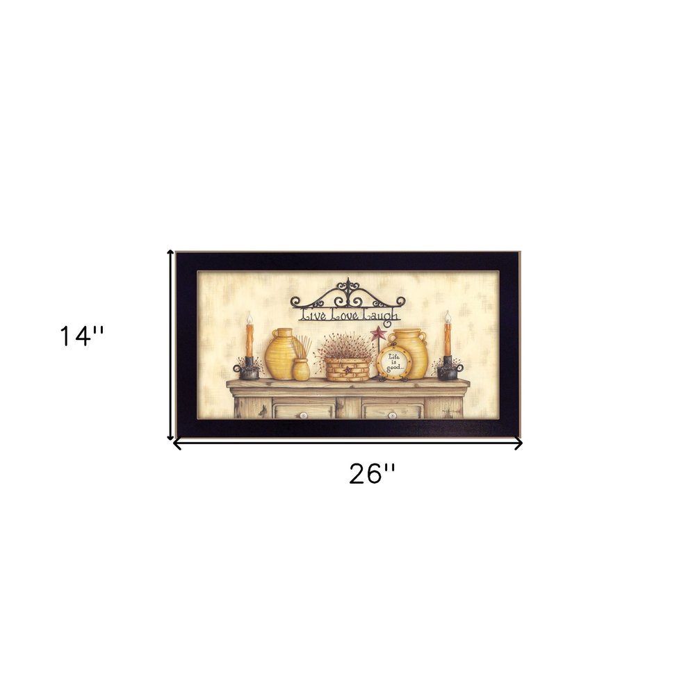 Live Love Laugh Black Framed Print Wall Art — view 4