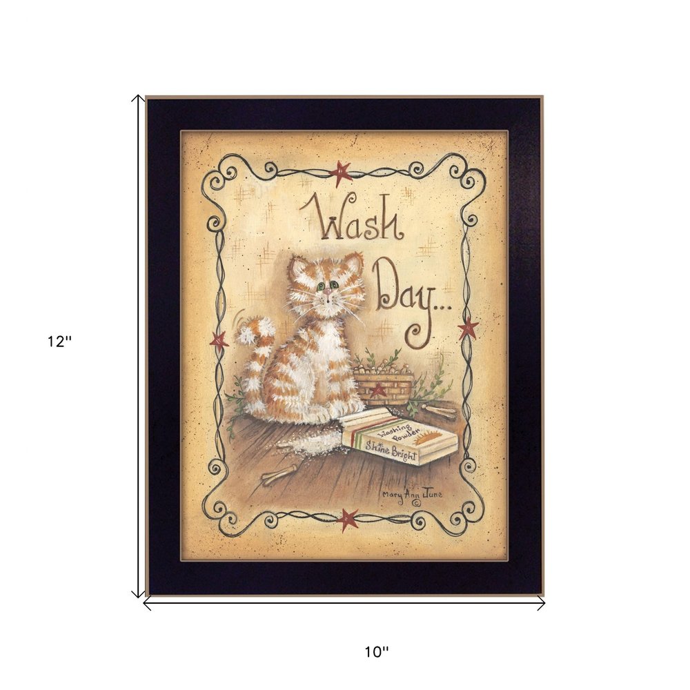 Wash Day 1 Black Framed Print Laundry Wall Art — view 3