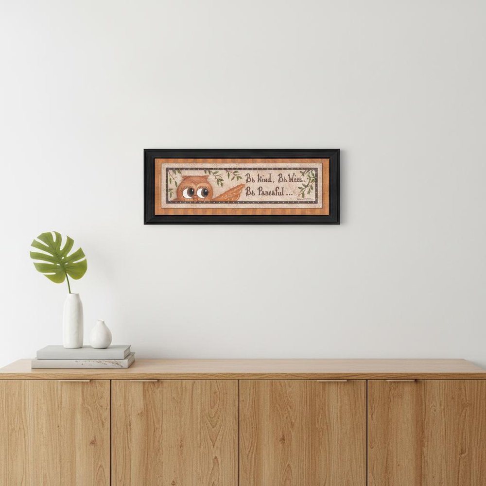 Wise Owl Black Framed Print Wall Art — view 4