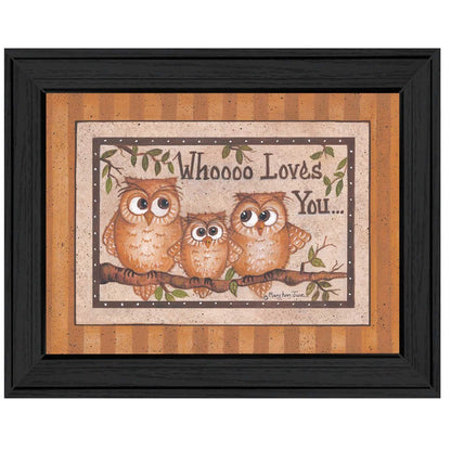 Whoooo Loves You Black Framed Print Wall Art HomeRoots