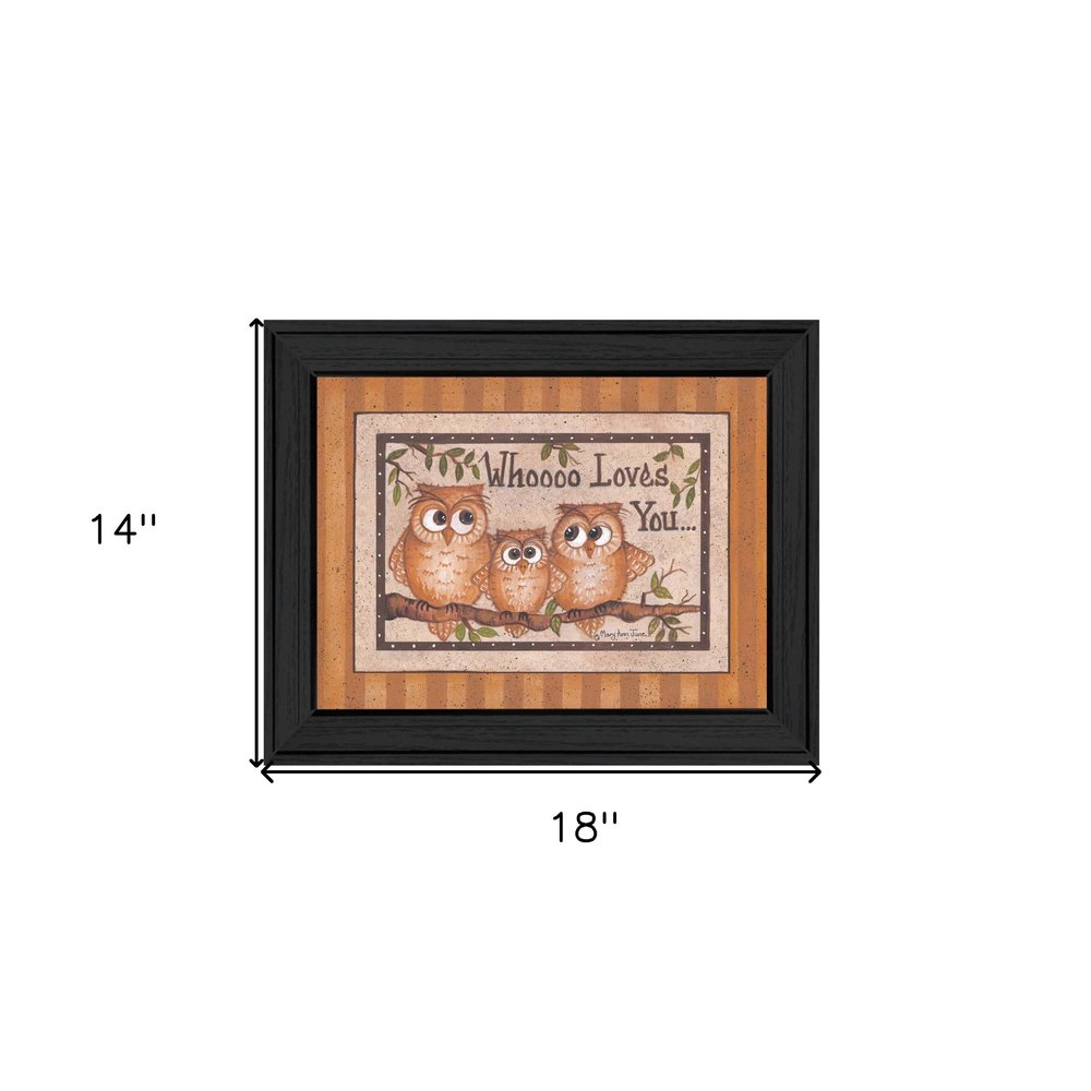 Whoooo Loves You Black Framed Print Wall Art HomeRoots