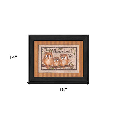 Whoooo Loves You Black Framed Print Wall Art HomeRoots