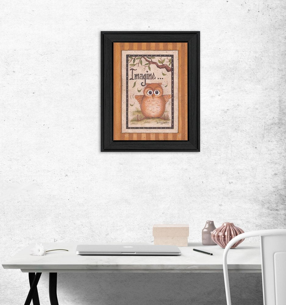 Imagine Black Framed Print Wall Art — view 2