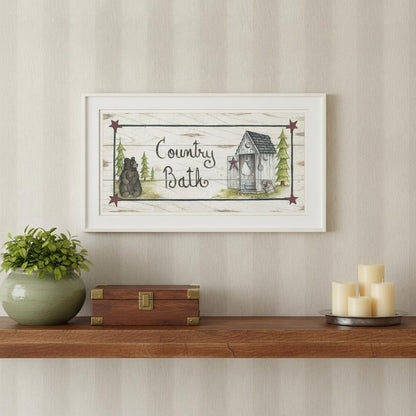 Country Bath 1 White Framed Print Bathroom Wall Art HomeRoots