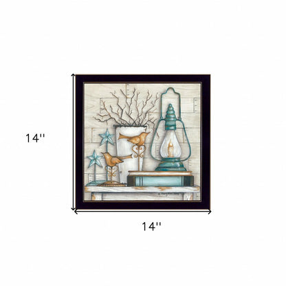 Lantern on Books 1 Black Framed Print Wall Art HomeRoots