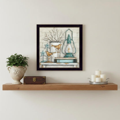 Lantern on Books 1 Black Framed Print Wall Art HomeRoots