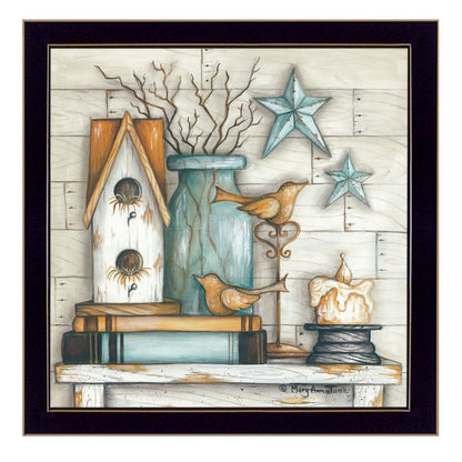 Birdhouse on Books 1 Black Framed Print Wall Art HomeRoots
