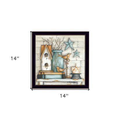 Birdhouse on Books 1 Black Framed Print Wall Art HomeRoots