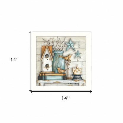 Birdhouse on Books 2 White Framed Print Wall Art HomeRoots