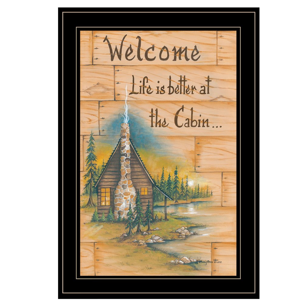 Life is Better at the Cabin 2 Black Framed Print Wall Art HomeRoots