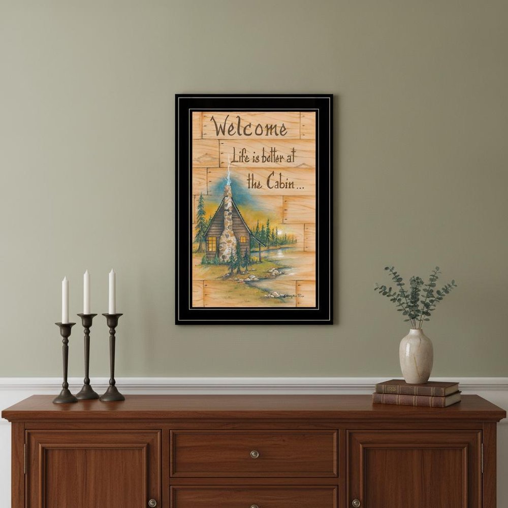 Life is Better at the Cabin 2 Black Framed Print Wall Art HomeRoots
