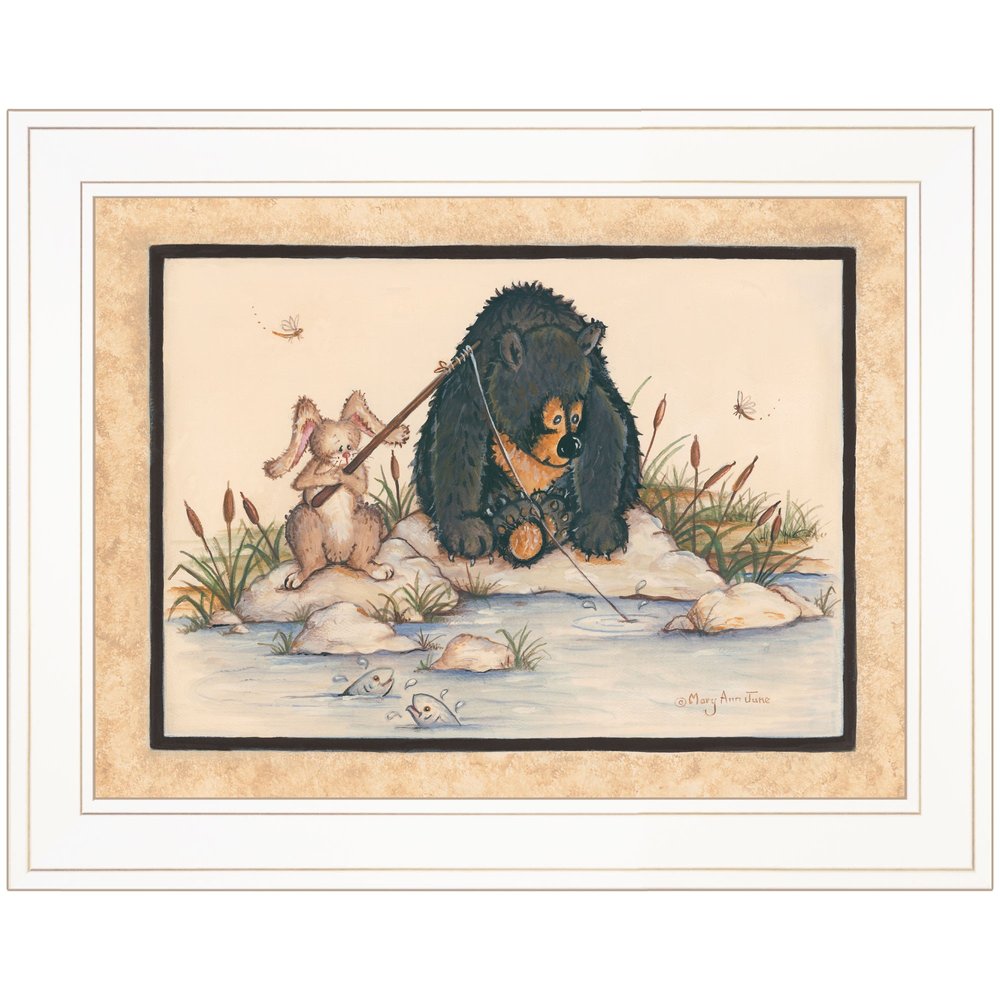 Gone Fishing 1 White Framed Print Wall Art HomeRoots