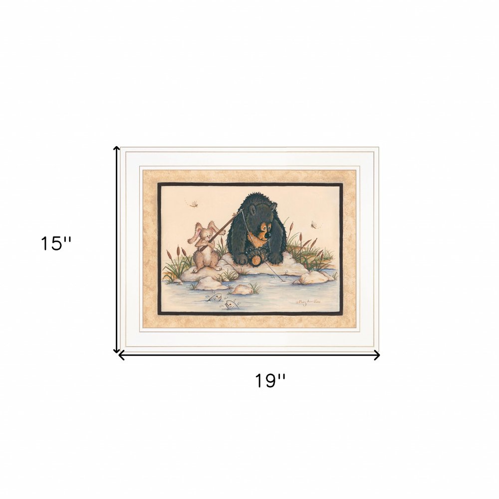 Gone Fishing 1 White Framed Print Wall Art HomeRoots