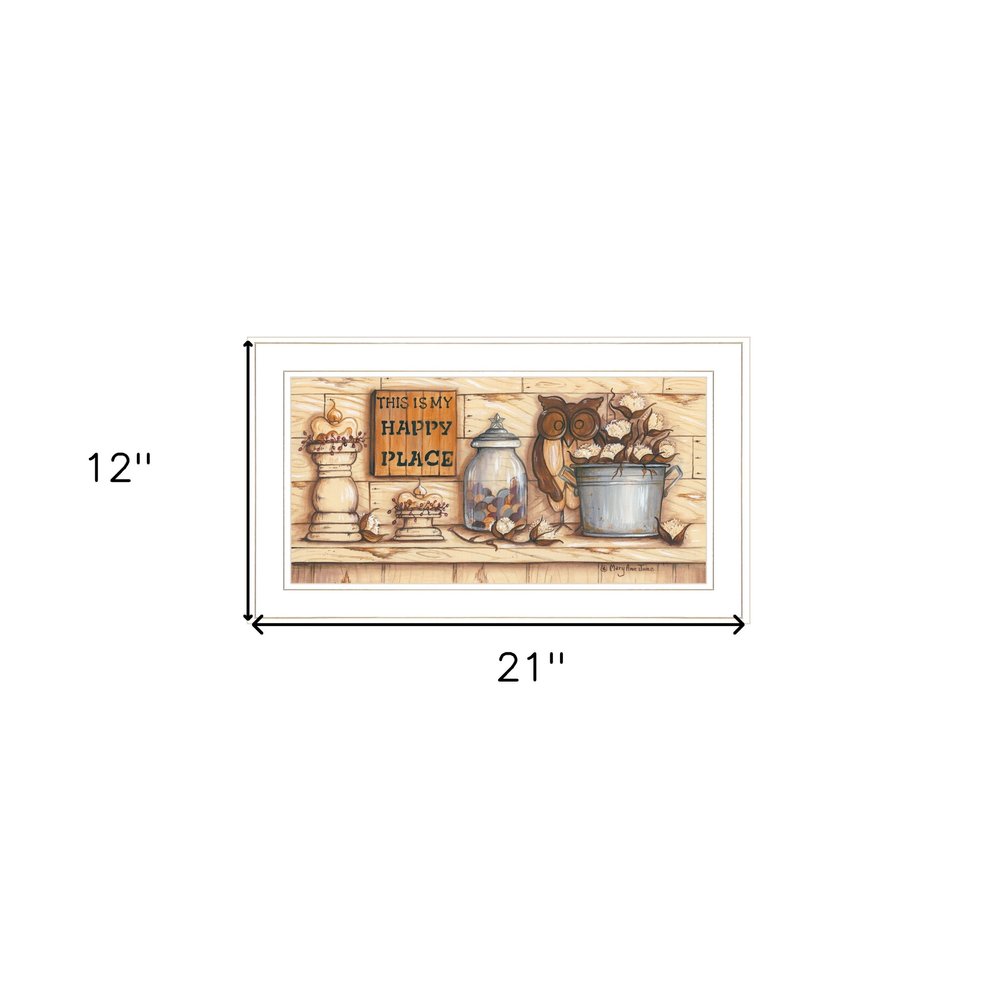 My Happy Place 1 White Framed Print Wall Art HomeRoots