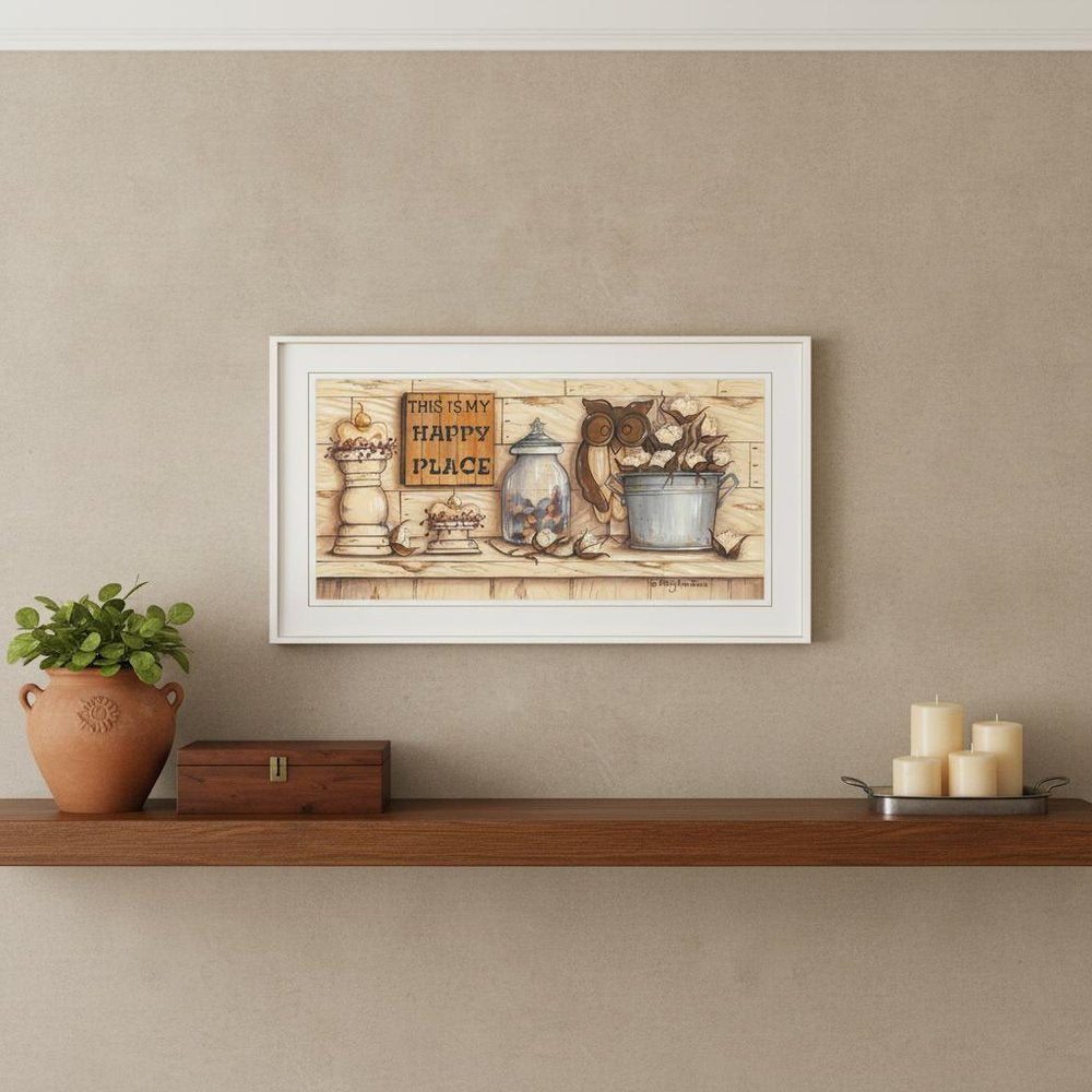 My Happy Place 1 White Framed Print Wall Art HomeRoots