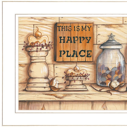 My Happy Place 1 White Framed Print Wall Art HomeRoots