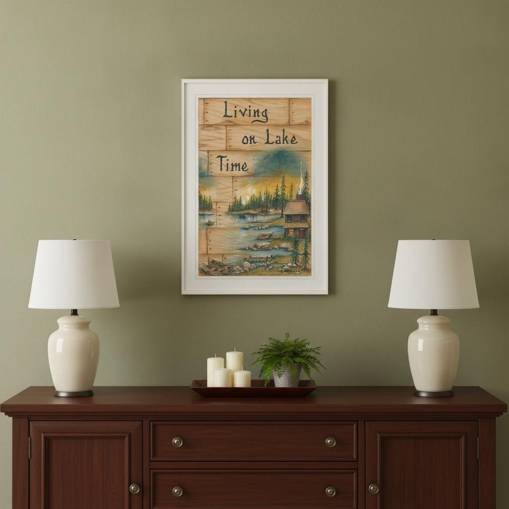 Living On The Lake 1 White Framed Print Wall Art HomeRoots