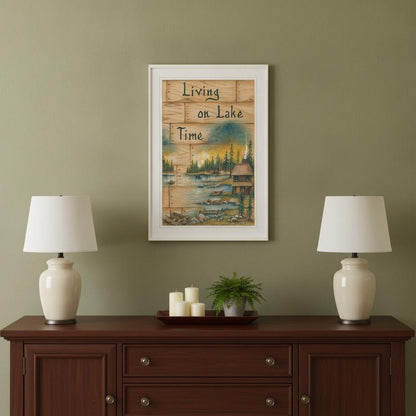 Living On The Lake 1 White Framed Print Wall Art HomeRoots