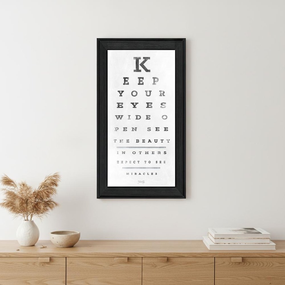 Eye Chart II 1 Black Framed Print Wall Art HomeRoots