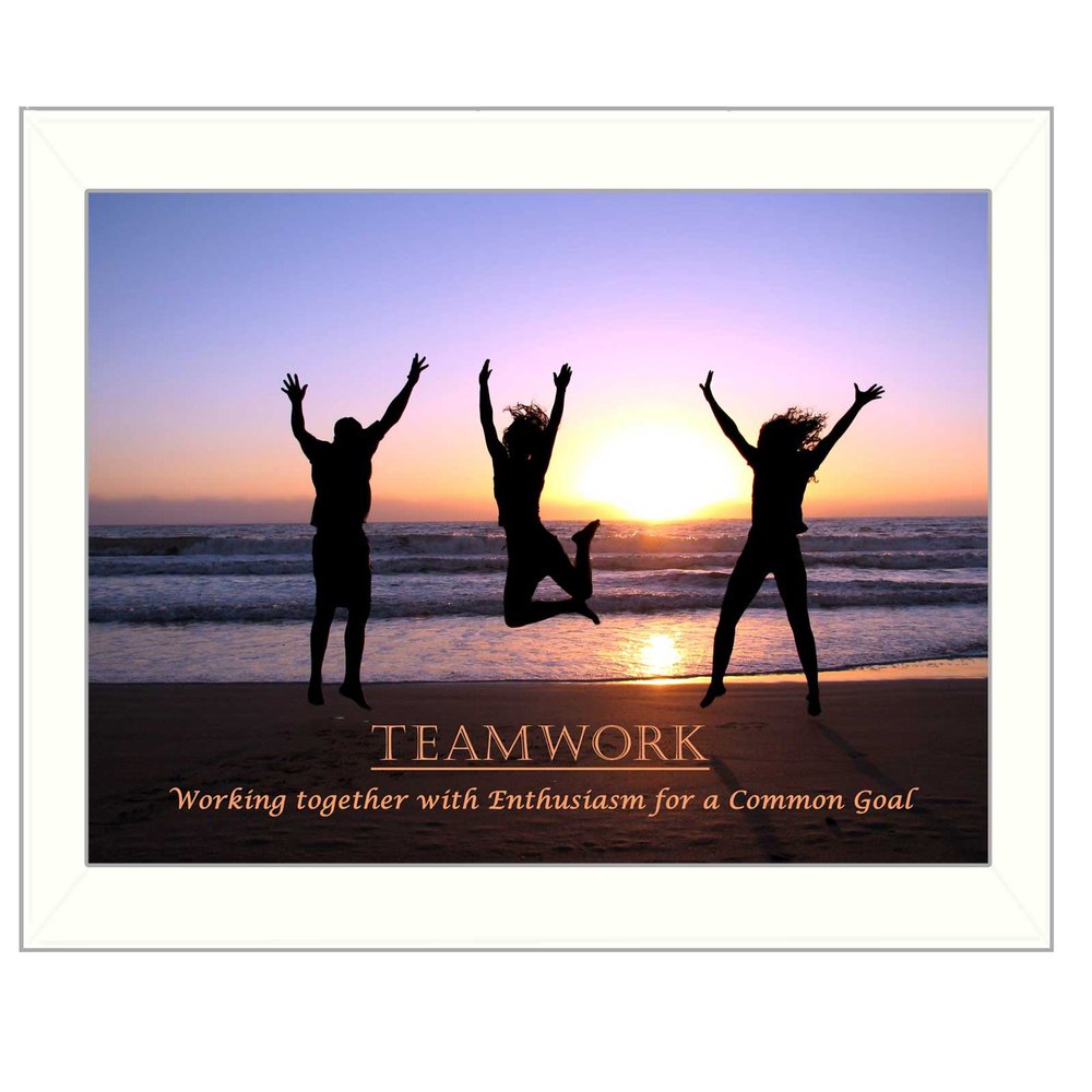 Teamwork 4 White Framed Print Wall Art HomeRoots