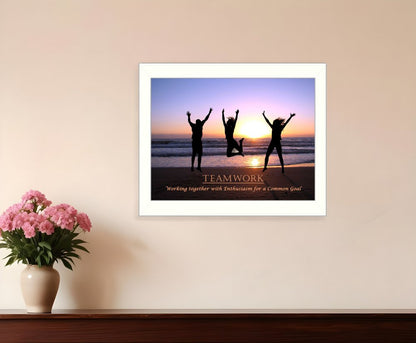 Teamwork 4 White Framed Print Wall Art HomeRoots