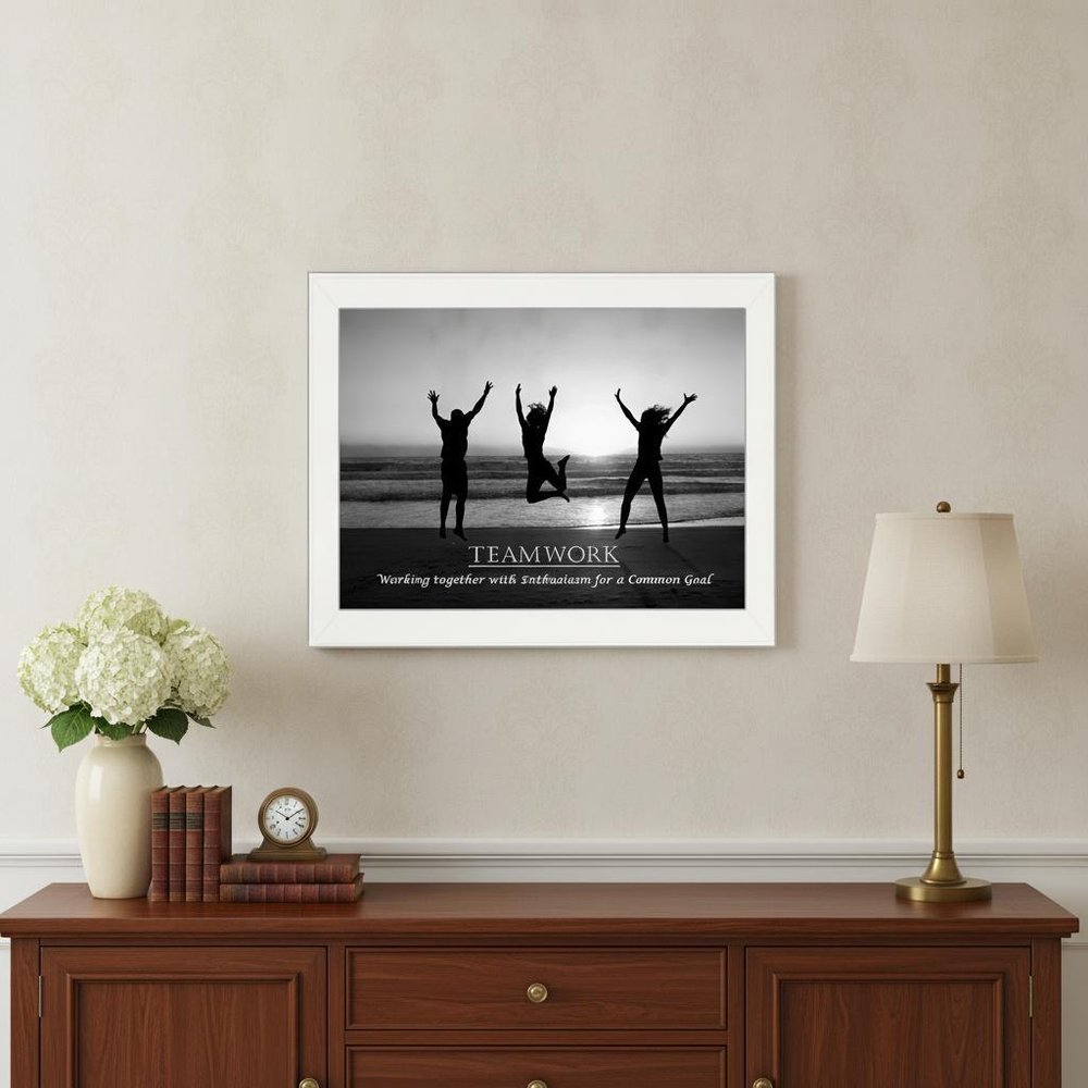 Teamwork 6 White Framed Print Wall Art HomeRoots