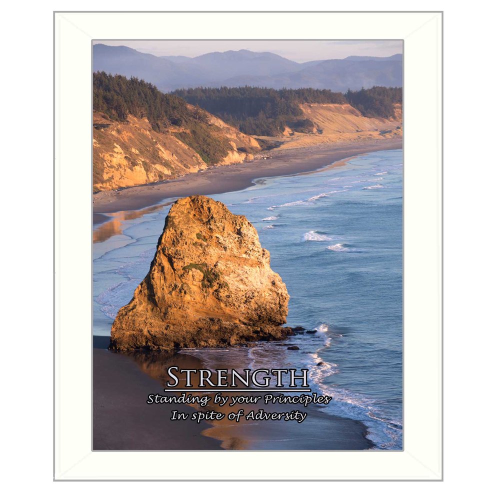 Strength 5 White Framed Print Wall Art HomeRoots