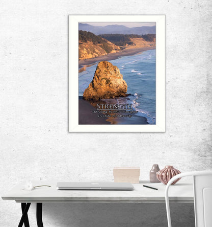 Strength 5 White Framed Print Wall Art HomeRoots
