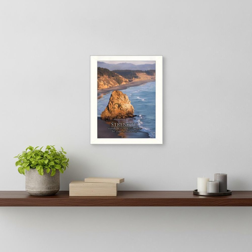 Strength 5 White Framed Print Wall Art HomeRoots