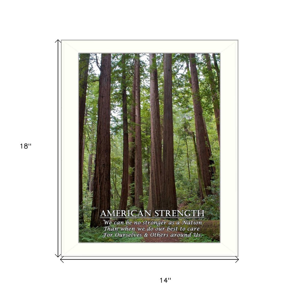 American Strength 4 White Framed Print Wall Art HomeRoots