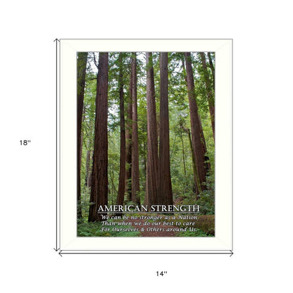American Strength 4 White Framed Print Wall Art HomeRoots