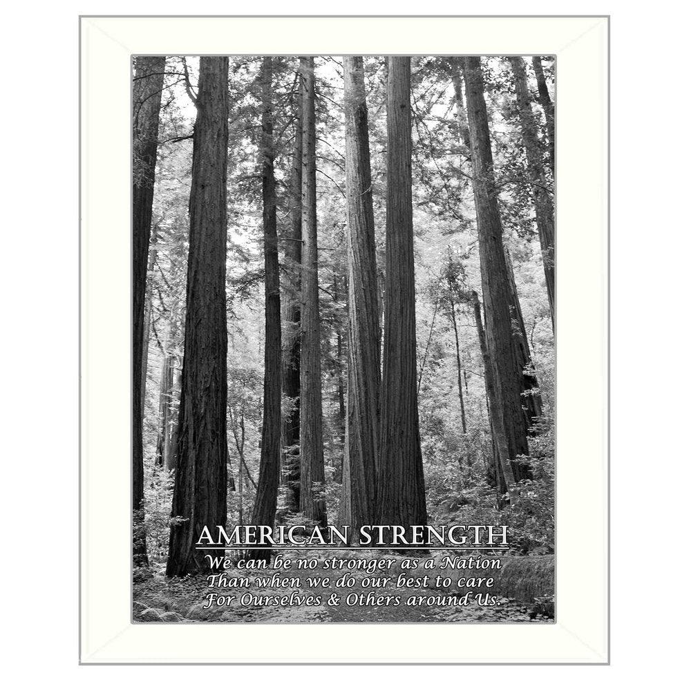 American Strength 6 White Framed Print Wall Art HomeRoots