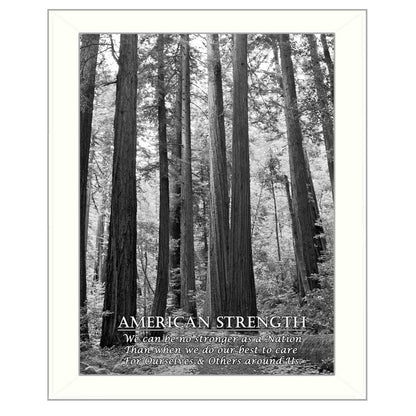 American Strength 6 White Framed Print Wall Art HomeRoots