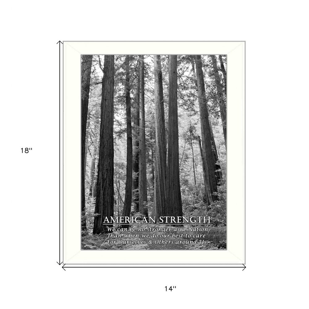 American Strength 6 White Framed Print Wall Art HomeRoots
