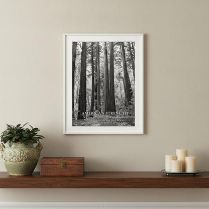 American Strength 6 White Framed Print Wall Art HomeRoots