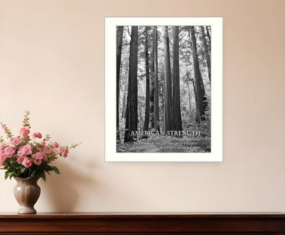 American Strength 6 White Framed Print Wall Art HomeRoots