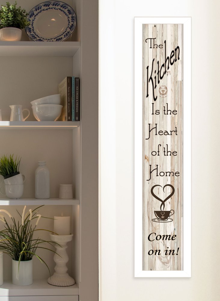Kitchen Is The Heart of The Home 10 White Framed Print Kitchen Wall Art HomeRoots