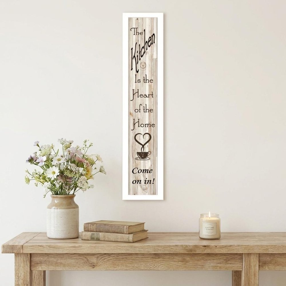 Kitchen Is The Heart of The Home 10 White Framed Print Kitchen Wall Art HomeRoots