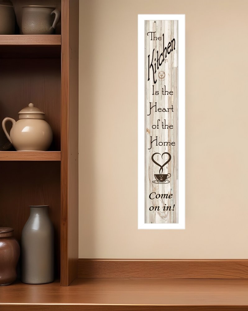 Kitchen Is The Heart of The Home 10 White Framed Print Kitchen Wall Art HomeRoots