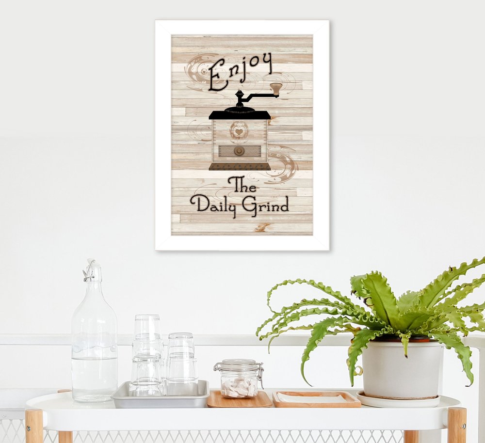 The Daily Grind 4 White Framed Print Kitchen Wall Art HomeRoots
