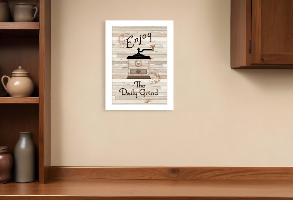 The Daily Grind 4 White Framed Print Kitchen Wall Art HomeRoots