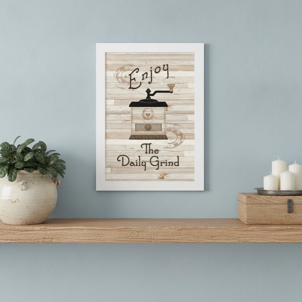 The Daily Grind 4 White Framed Print Kitchen Wall Art HomeRoots