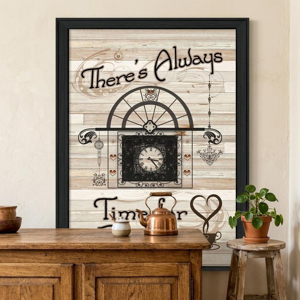 Time for Friends 2 Black Framed Print Kitchen Wall Art HomeRoots